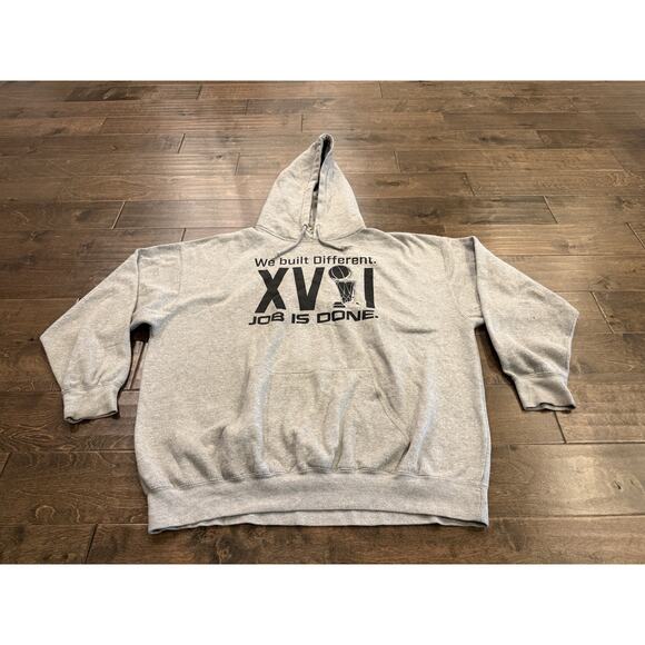 Kobe Bryant Mens Gray We Built Different XVII Job Is Done Pullover Hoodie 3XL - Picture 2 of 9